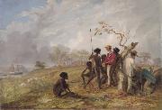 Thomas Baines Thomas Baines with Aborigines near the mouth of the Victoria River, N.T. oil painting artist